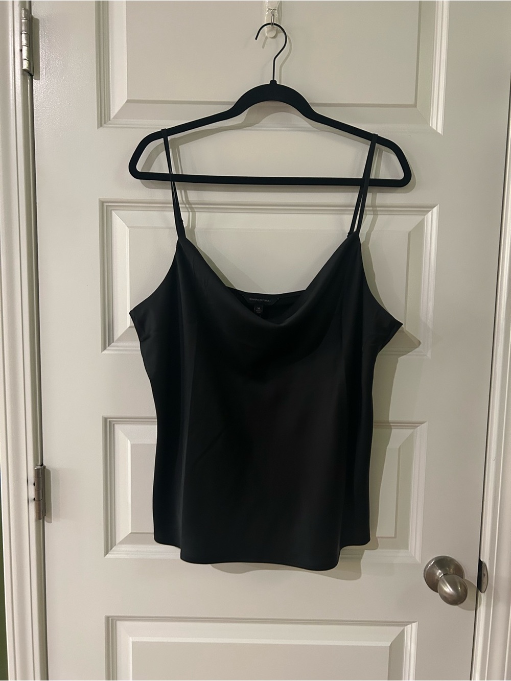 Banana Republic Black Satin Cowl-Neck Camisole
